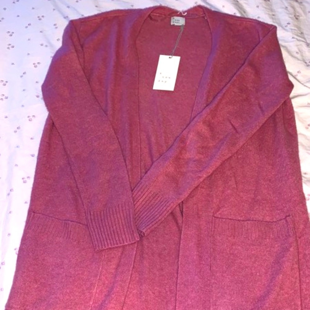 Long pink cardigan, NWT